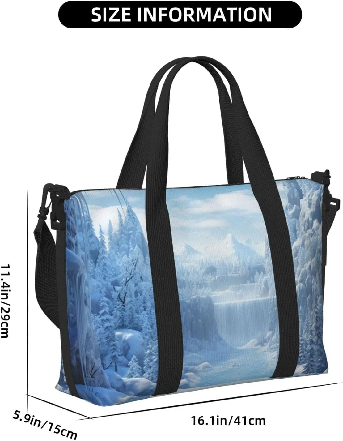 Gym Bag Snow Ice World Duffel Bag for Men Women Travel Overnight Bag with Shoe Compartment Workout Bags