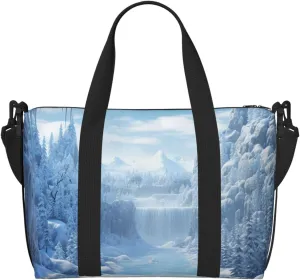 Gym Bag Snow Ice World Duffel Bag for Men Women Travel Overnight Bag with Shoe Compartment Workout Bags