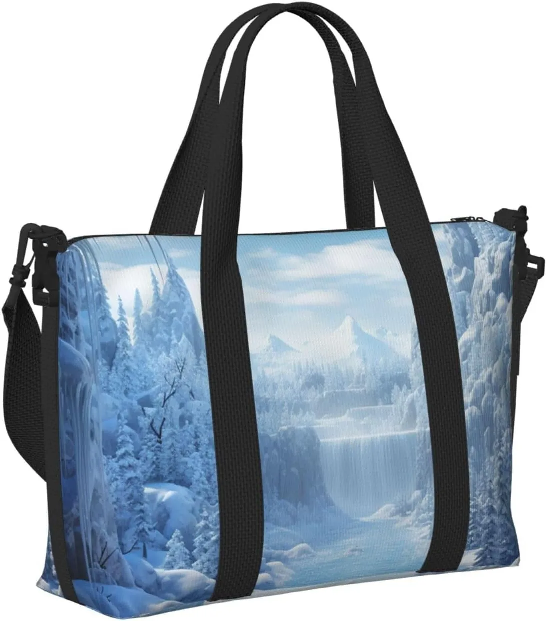 Gym Bag Snow Ice World Duffel Bag for Men Women Travel Overnight Bag with Shoe Compartment Workout Bags