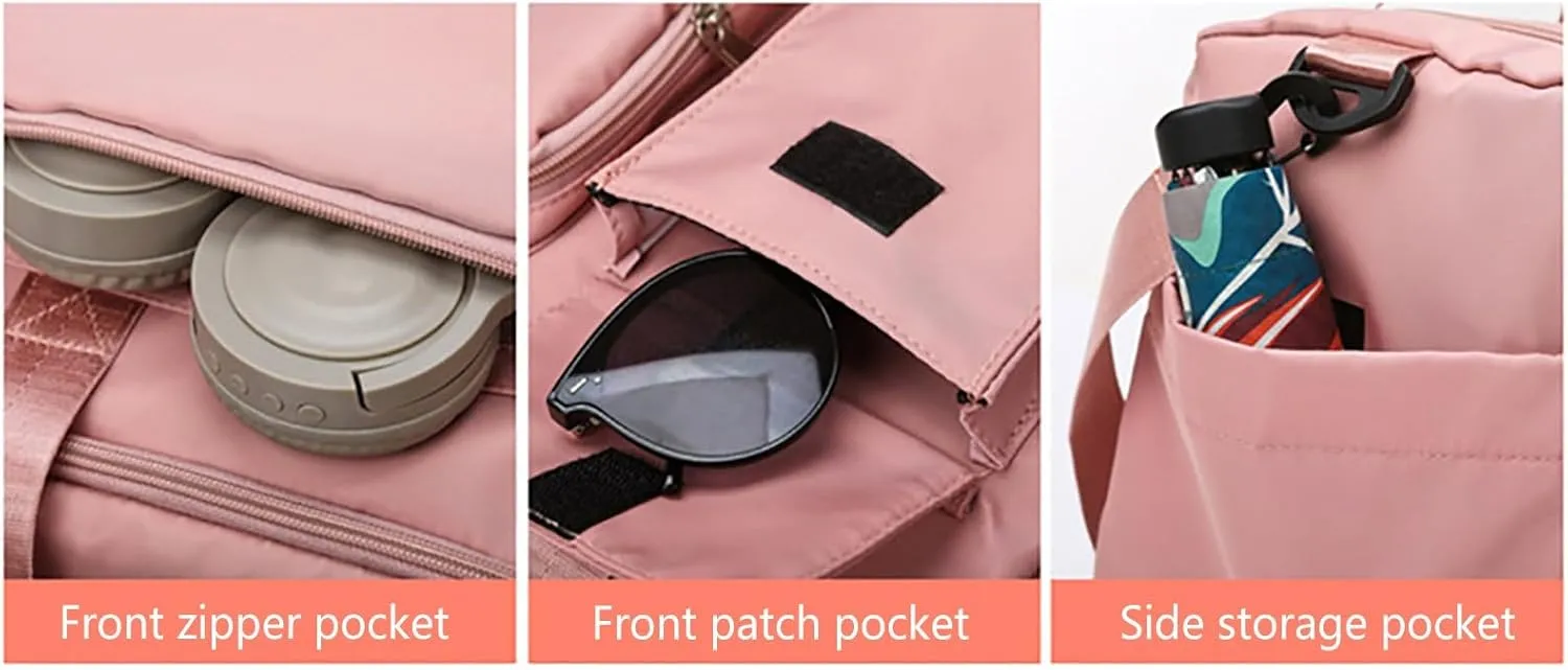 Gym Bag Women with Shoes Compartment,28L Travel Duffel Bags,Waterproof Overnight Bag for Yoga Workout Sports Travel