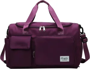 Gym Bag Women with Shoes Compartment,28L Travel Duffel Bags,Waterproof Overnight Bag for Yoga Workout Sports Travel