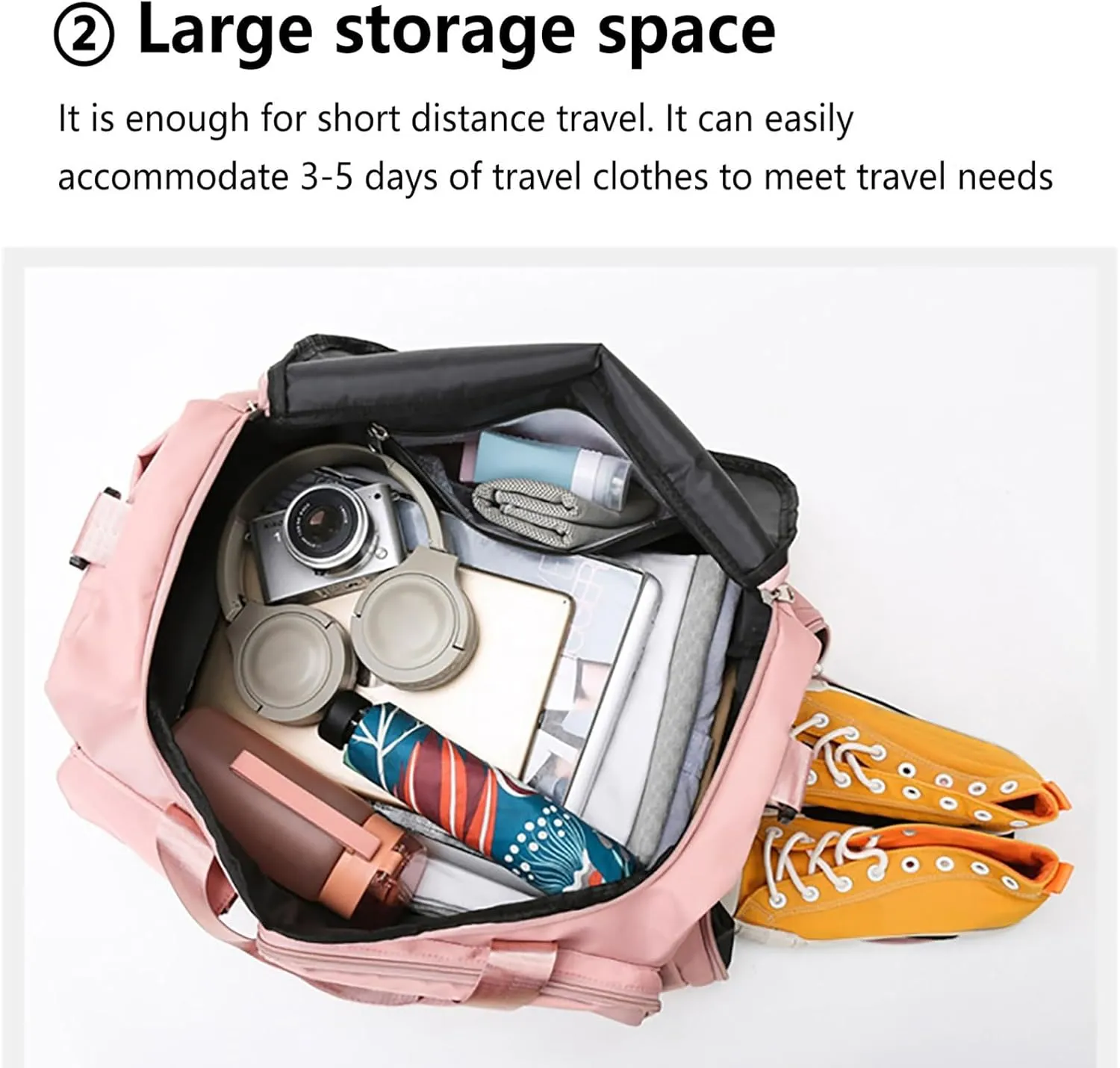 Gym Bag Women with Shoes Compartment,28L Travel Duffel Bags,Waterproof Overnight Bag for Yoga Workout Sports Travel