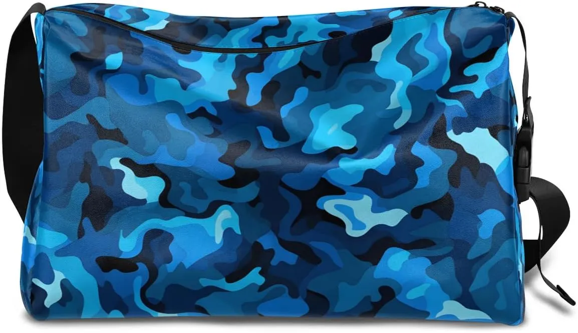 Gym Bags for Men 14.8 Inch Lightweight Carry On Bags for Airplanes Waterproof Duffle Bag for Travel, Abstract Camouflage Lush Printings