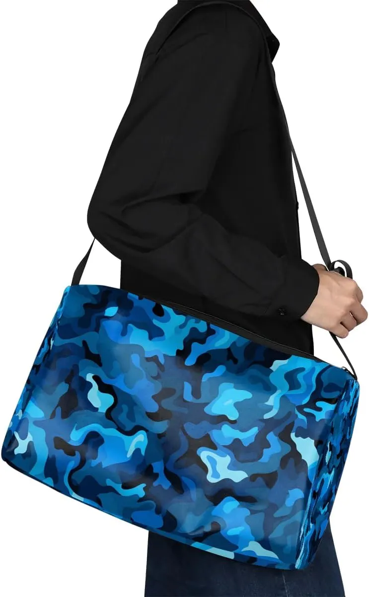 Gym Bags for Men 14.8 Inch Lightweight Carry On Bags for Airplanes Waterproof Duffle Bag for Travel, Abstract Camouflage Lush Printings