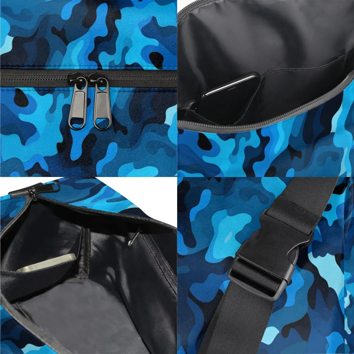 Gym Bags for Men 14.8 Inch Lightweight Carry On Bags for Airplanes Waterproof Duffle Bag for Travel, Abstract Camouflage Lush Printings