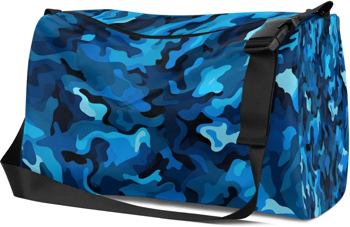 Gym Bags for Men 14.8 Inch Lightweight Carry On Bags for Airplanes Waterproof Duffle Bag for Travel, Abstract Camouflage Lush Printings