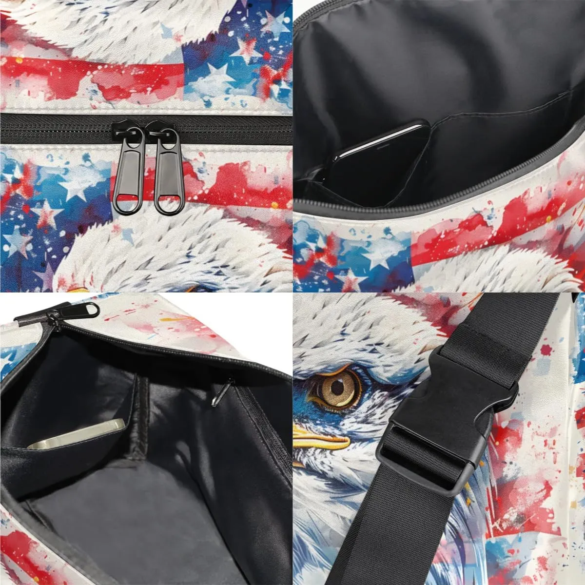 Gym Bags for Men 14.8 Inch Lightweight Carry On Bags for Airplanes Waterproof Duffle Bag for Travel, America Color Flag Pattern