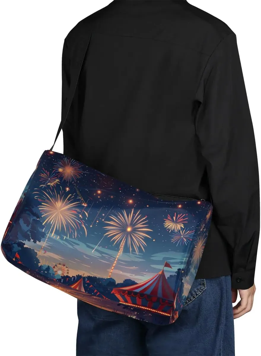 Gym Bags for Men 14.8 Inch Lightweight Carry On Bags for Airplanes Waterproof Duffle Bag for Travel, Amusement Park Print