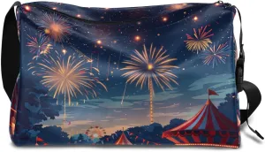Gym Bags for Men 14.8 Inch Lightweight Carry On Bags for Airplanes Waterproof Duffle Bag for Travel, Amusement Park Print