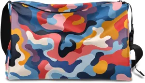 Gym Bags for Men 14.8 Inch Lightweight Carry On Bags for Airplanes Waterproof Duffle Bag for Travel, Art Colors Beauty Pattern
