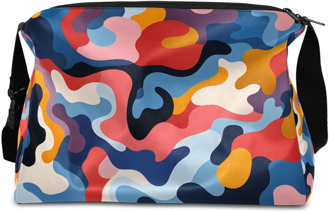 Gym Bags for Men 14.8 Inch Lightweight Carry On Bags for Airplanes Waterproof Duffle Bag for Travel, Art Colors Beauty Pattern