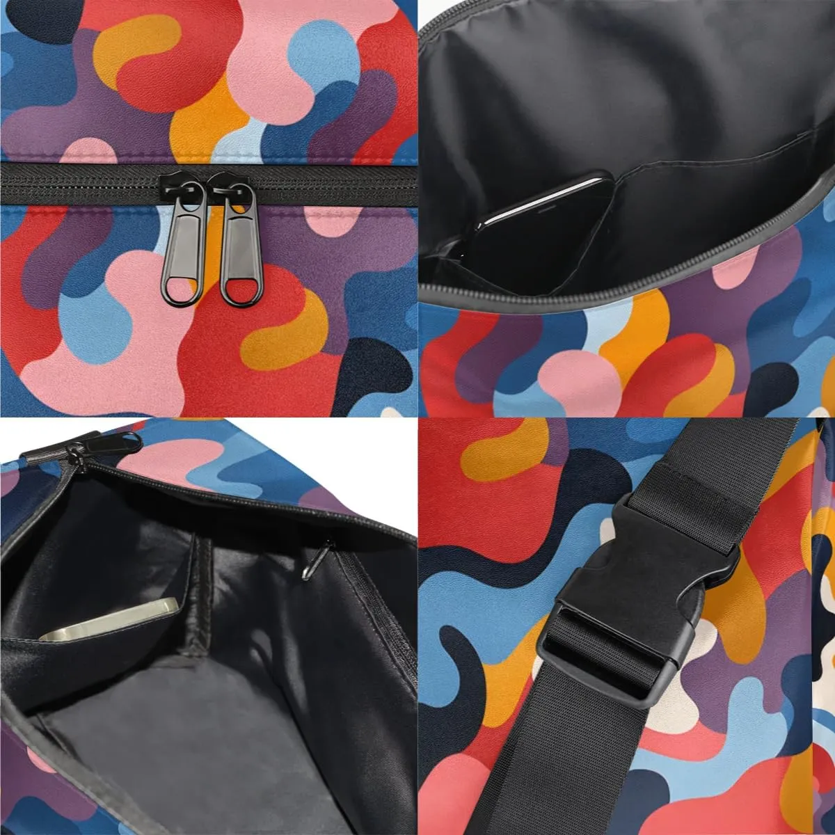 Gym Bags for Men 14.8 Inch Lightweight Carry On Bags for Airplanes Waterproof Duffle Bag for Travel, Art Colors Beauty Pattern