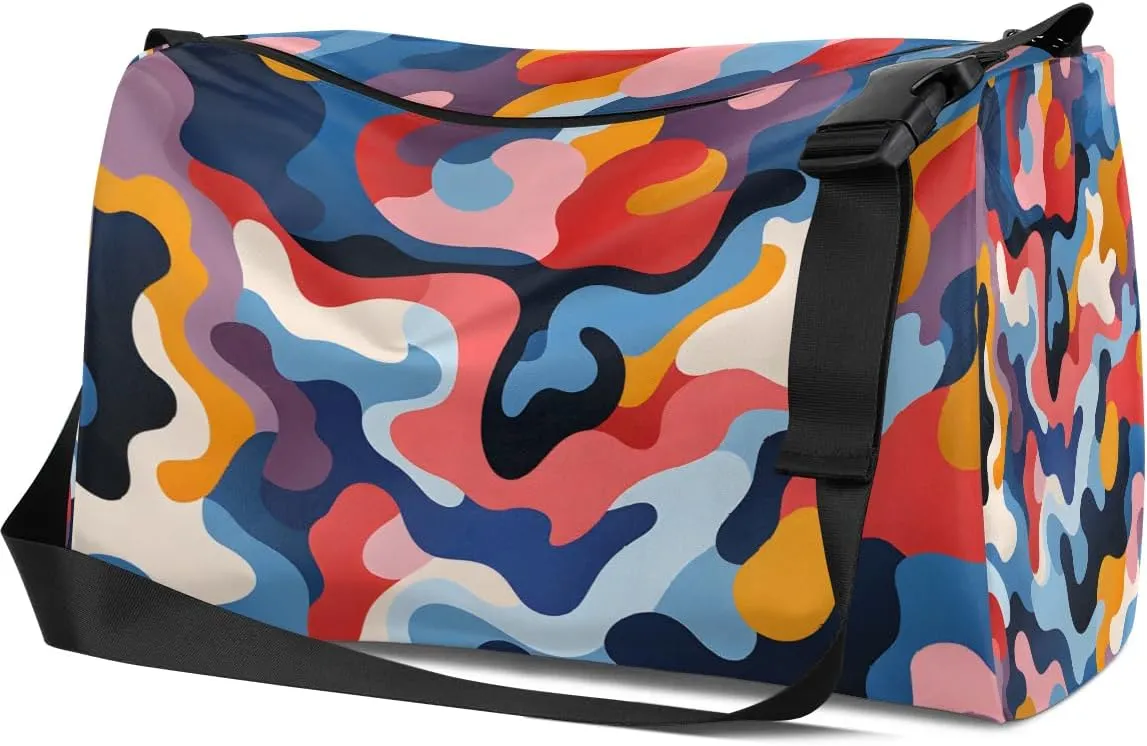 Gym Bags for Men 14.8 Inch Lightweight Carry On Bags for Airplanes Waterproof Duffle Bag for Travel, Art Colors Beauty Pattern