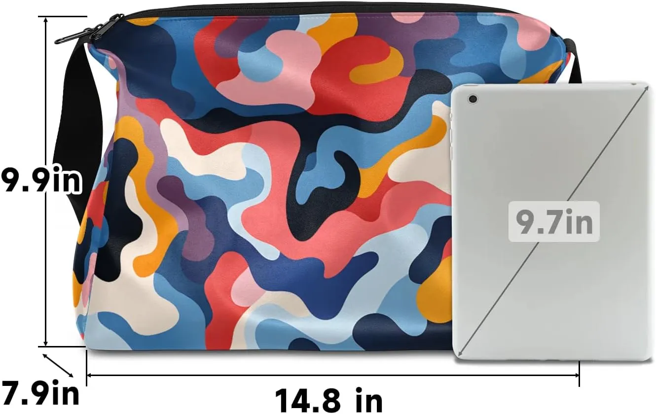 Gym Bags for Men 14.8 Inch Lightweight Carry On Bags for Airplanes Waterproof Duffle Bag for Travel, Art Colors Beauty Pattern