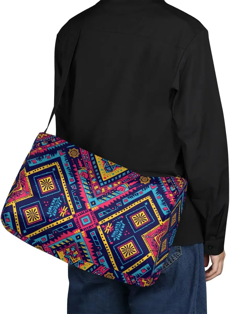Gym Bags for Men 14.8 Inch Lightweight Carry On Bags for Airplanes Waterproof Duffle Bag for Travel, Boho Retro Floral Print
