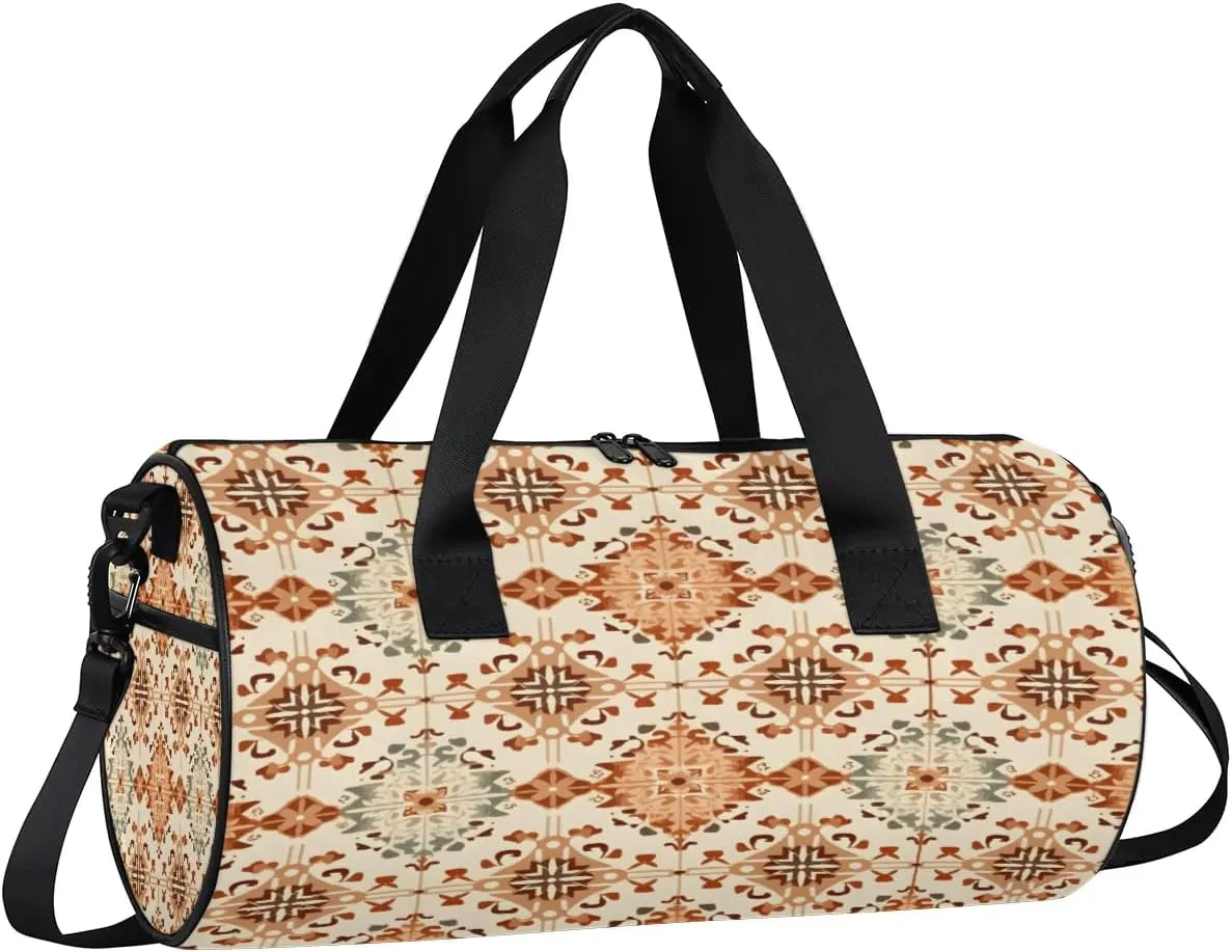Gym Bags for Men Women Boho Themed Sports Duffel Bags Carry On Travel Duffle Bag with Detachable Adjustable Shoulder Strap Overnight Weekender Bag