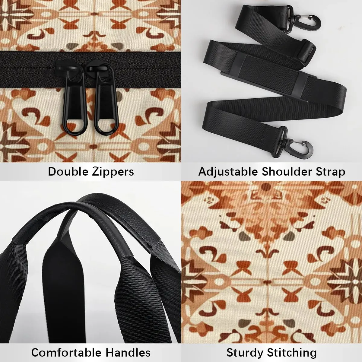 Gym Bags for Men Women Boho Themed Sports Duffel Bags Carry On Travel Duffle Bag with Detachable Adjustable Shoulder Strap Overnight Weekender Bag