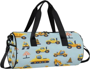 Gym Bags for Men Women Cute Excavators Sports Duffel Bags Carry On Travel Duffle Bag with Detachable Adjustable Shoulder Strap Overnight Weekender Bag
