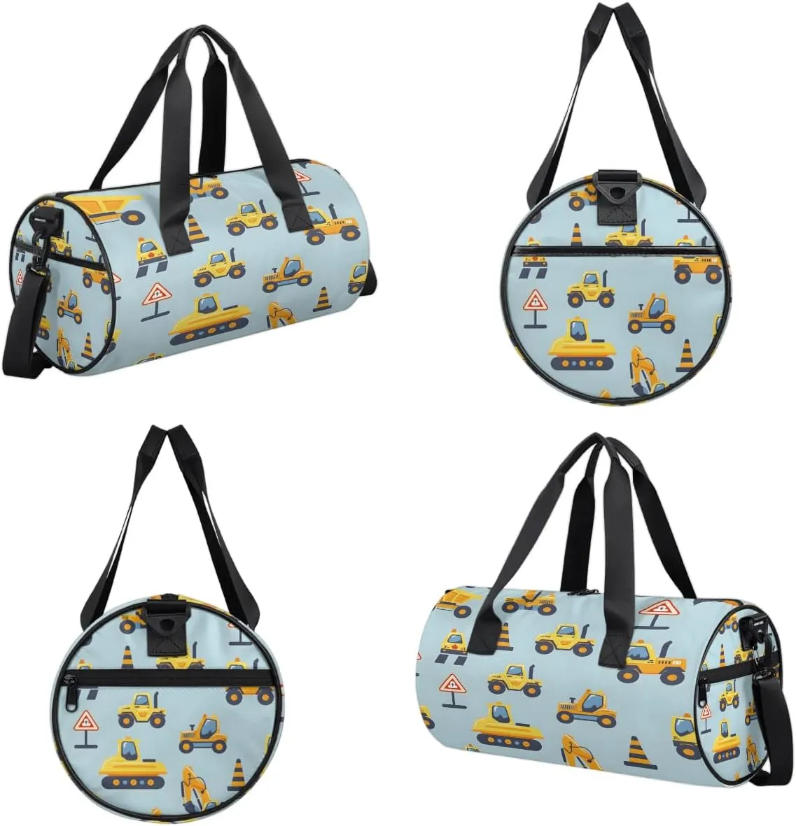 Gym Bags for Men Women Cute Excavators Sports Duffel Bags Carry On Travel Duffle Bag with Detachable Adjustable Shoulder Strap Overnight Weekender Bag