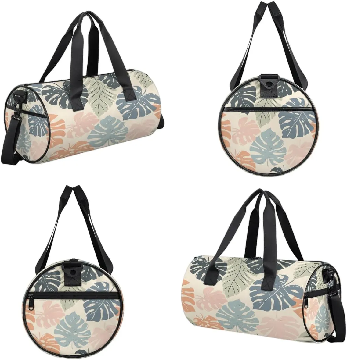 Gym Bags for Men Women Cute Fern Leaves Sports Duffel Bags Carry On Travel Duffle Bag with Detachable Adjustable Shoulder Strap Overnight Weekender Bag
