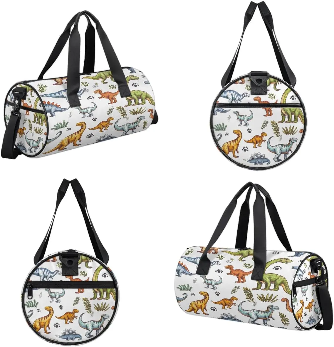 Gym Bags for Men Women Dinosaurs Theme Sports Duffel Bags Carry On Travel Duffle Bag with Detachable Adjustable Shoulder Strap Overnight Weekender Bag