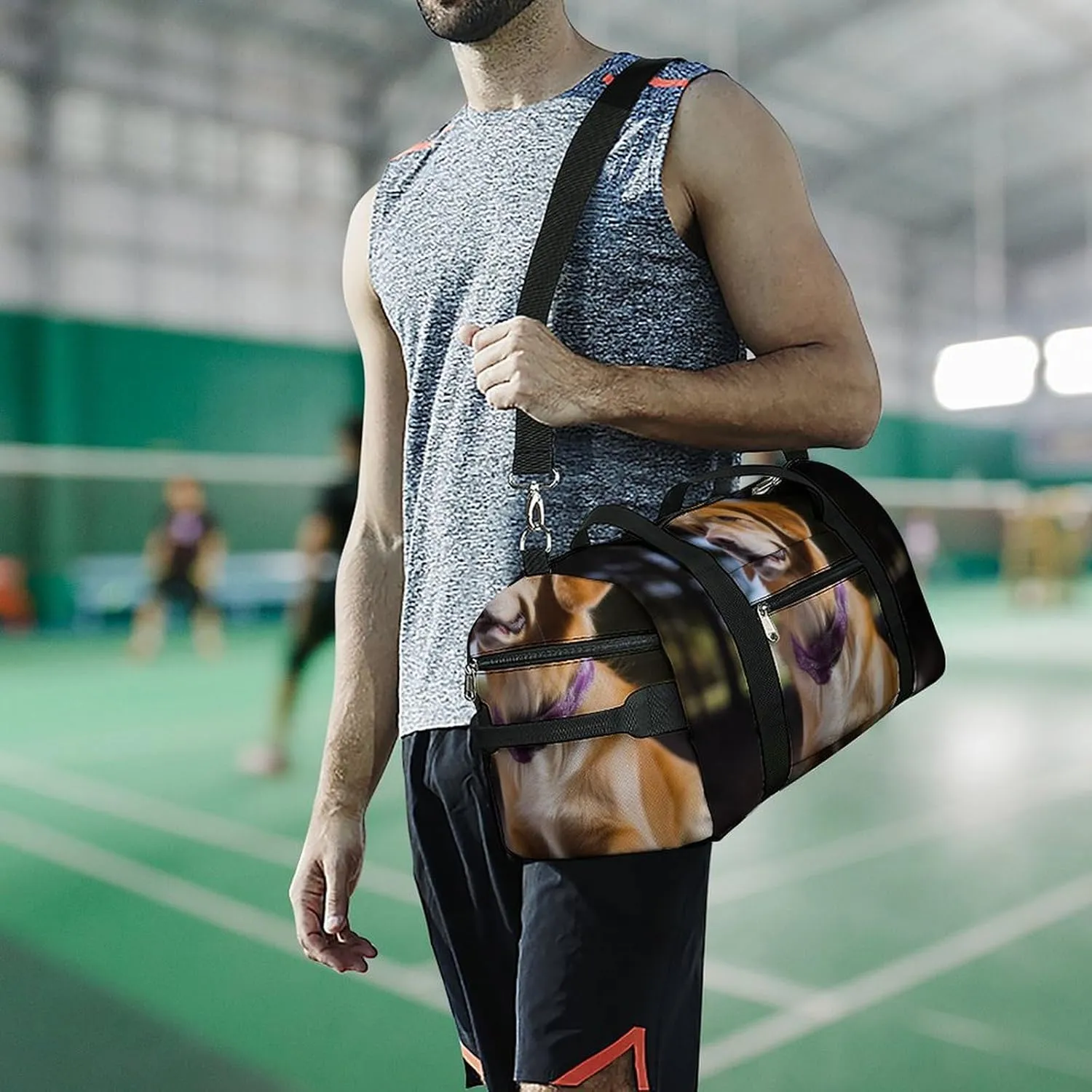 Gym Bags for Men Women Dog Duffle Bag Travel Overnight Bag with Shoe Compartment Tote Bags
