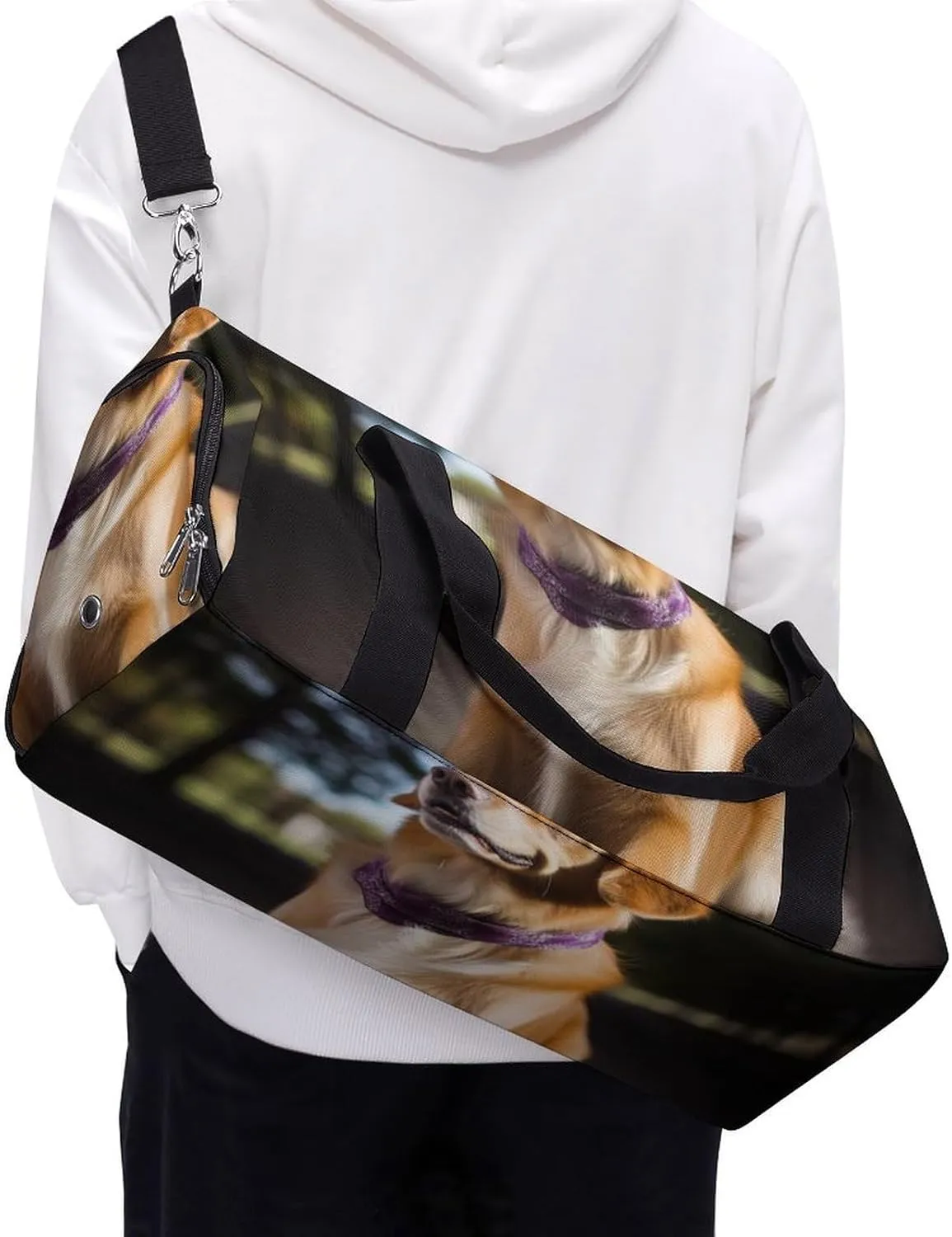 Gym Bags for Men Women Dog Duffle Bag Travel Overnight Bag with Shoe Compartment Tote Bags