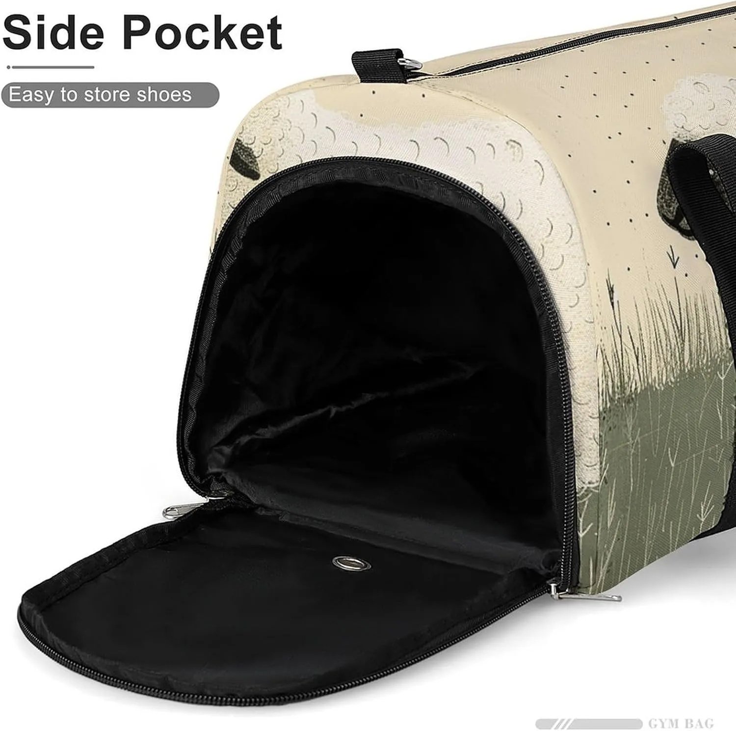 Gym Bags for Men Women Hand Drawn Sheep Duffle Bag Travel Overnight Bag with Shoe Compartment Tote Bags