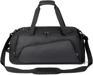 Gym Bags for Men Women Waterproof Sports Workout Bag with Shoe & Wet Compartment Travel Duffle Bag Overnight Weekender Backbag （Black）
