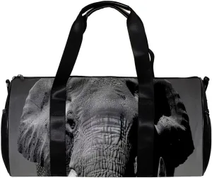 Gym Bags for Men,Travel Duffel Bags for Women,Asian Elephant Face Portrait,Workout Bag