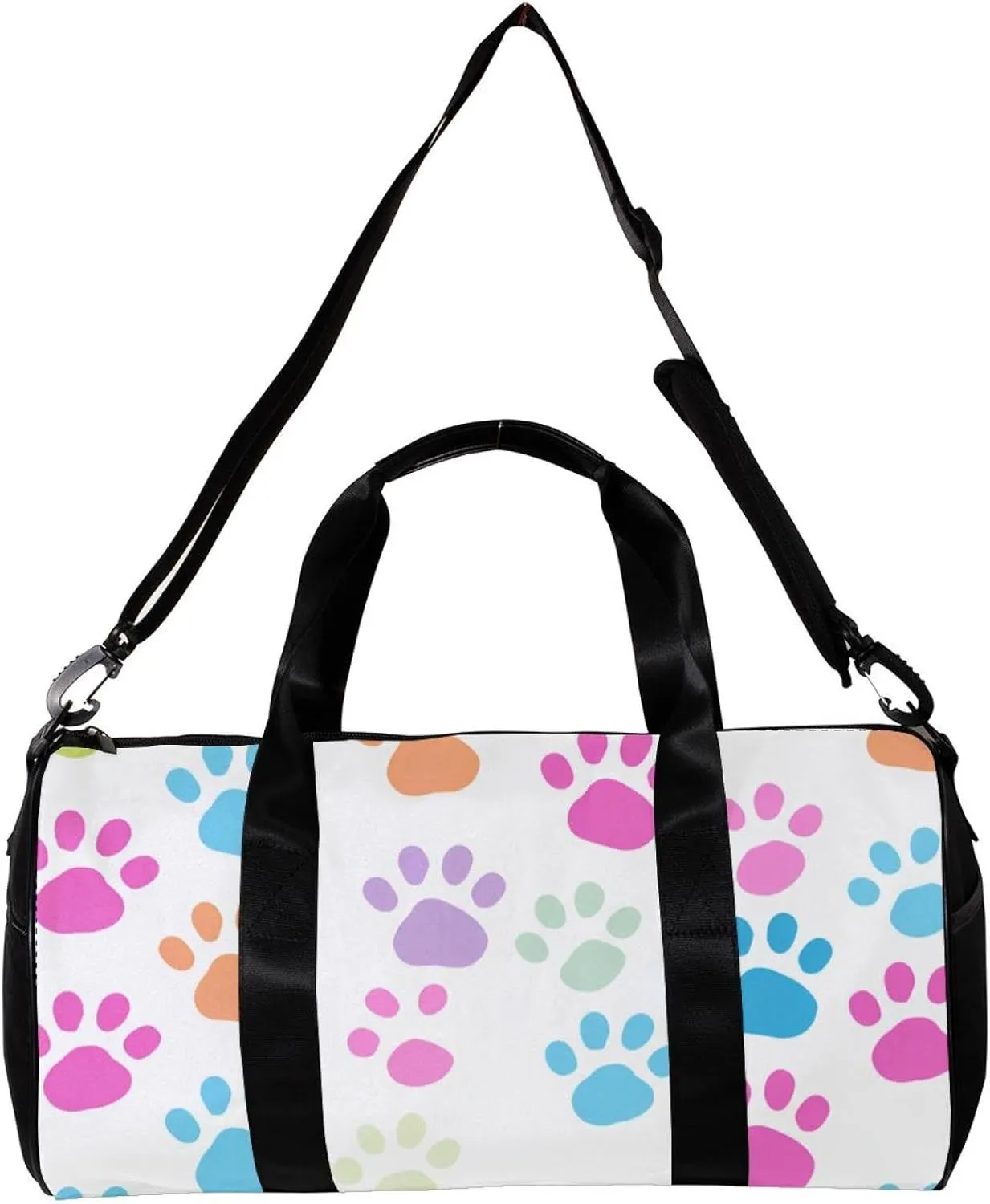Gym Bags for Men,Travel Duffel Bags for Women,Colorful Dog Footprints Cartoon,Workout Bag