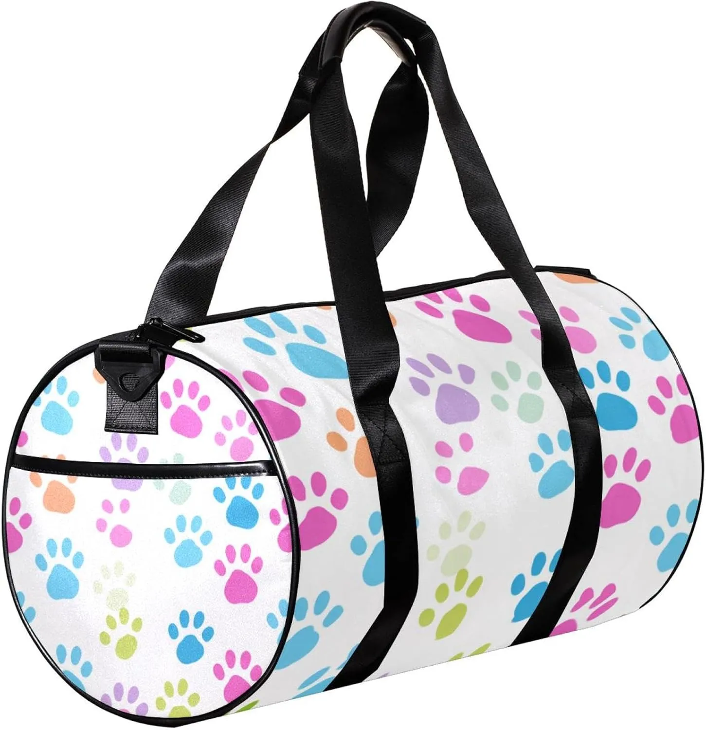 Gym Bags for Men,Travel Duffel Bags for Women,Colorful Dog Footprints Cartoon,Workout Bag