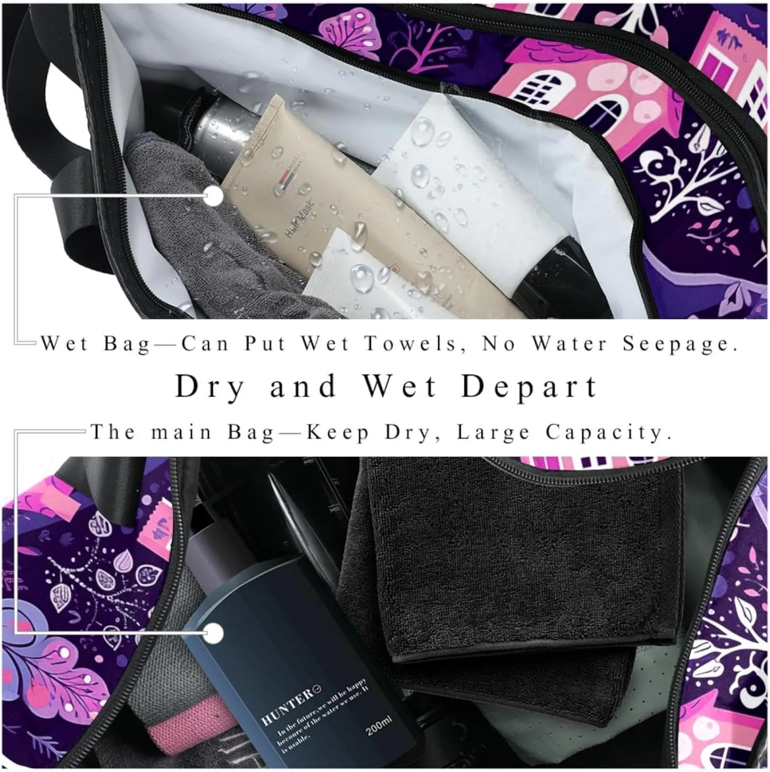 Gym Bags for Men,Travel Duffel Bags for Women,Egg Plant Tree Garden,Workout Bag