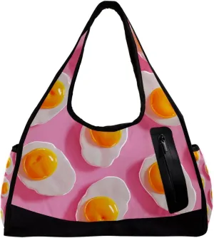 Gym Bags for Men,Travel Duffel Bags for Women,Eggs Cartoon Fried Eggs,Workout Bag