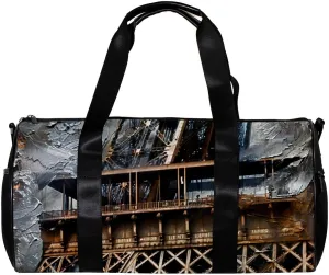 Gym Bags for Men,Travel Duffel Bags for Women,Eiffel Tower Paris Watercolor,Workout Bag