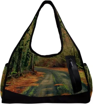 Gym Bags for Men,Travel Duffel Bags for Women,Scenic Road in Forest,Workout Bag