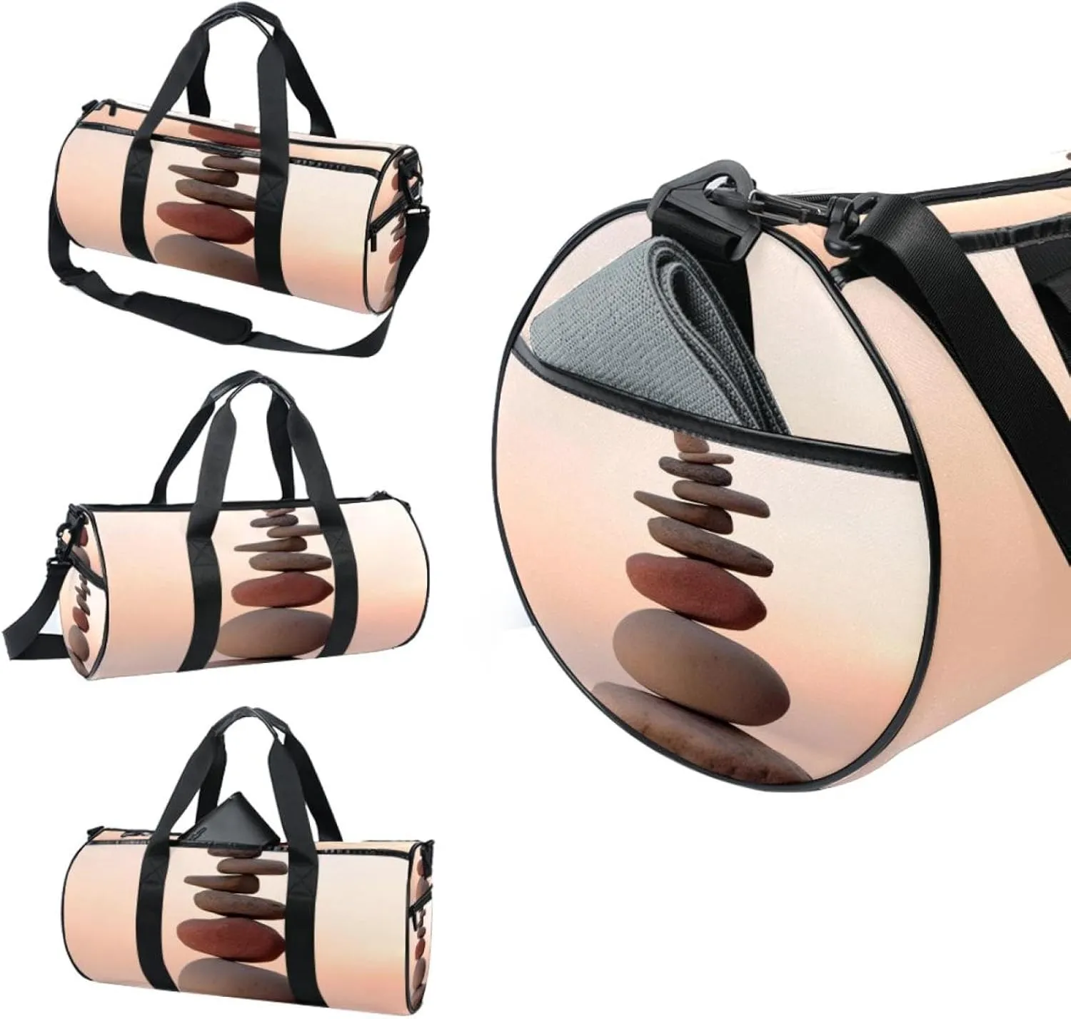 Gym Bags for Men,Travel Duffel Bags for Women,Sea Beach Stones,Workout Bag