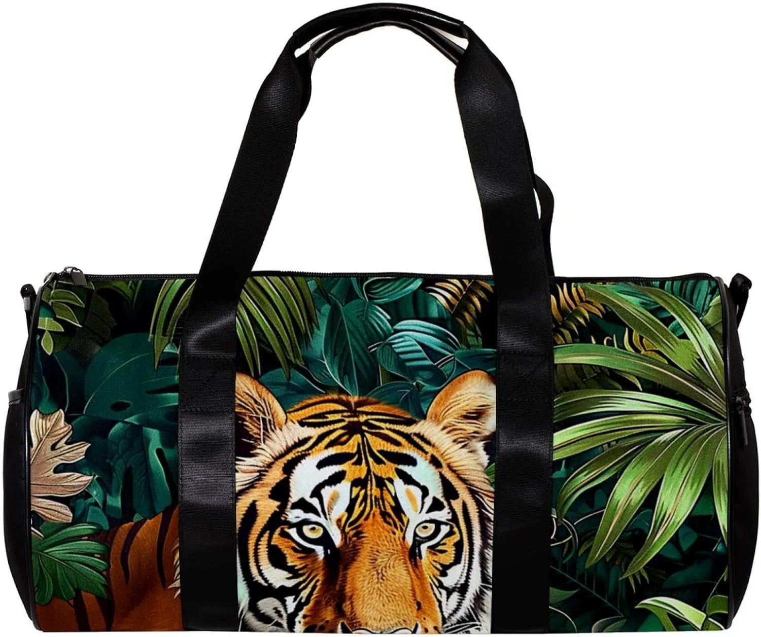 Gym Bags for Men,Travel Duffel Bags for Women,Tropical Plant Jungle Tiger,Workout Bag