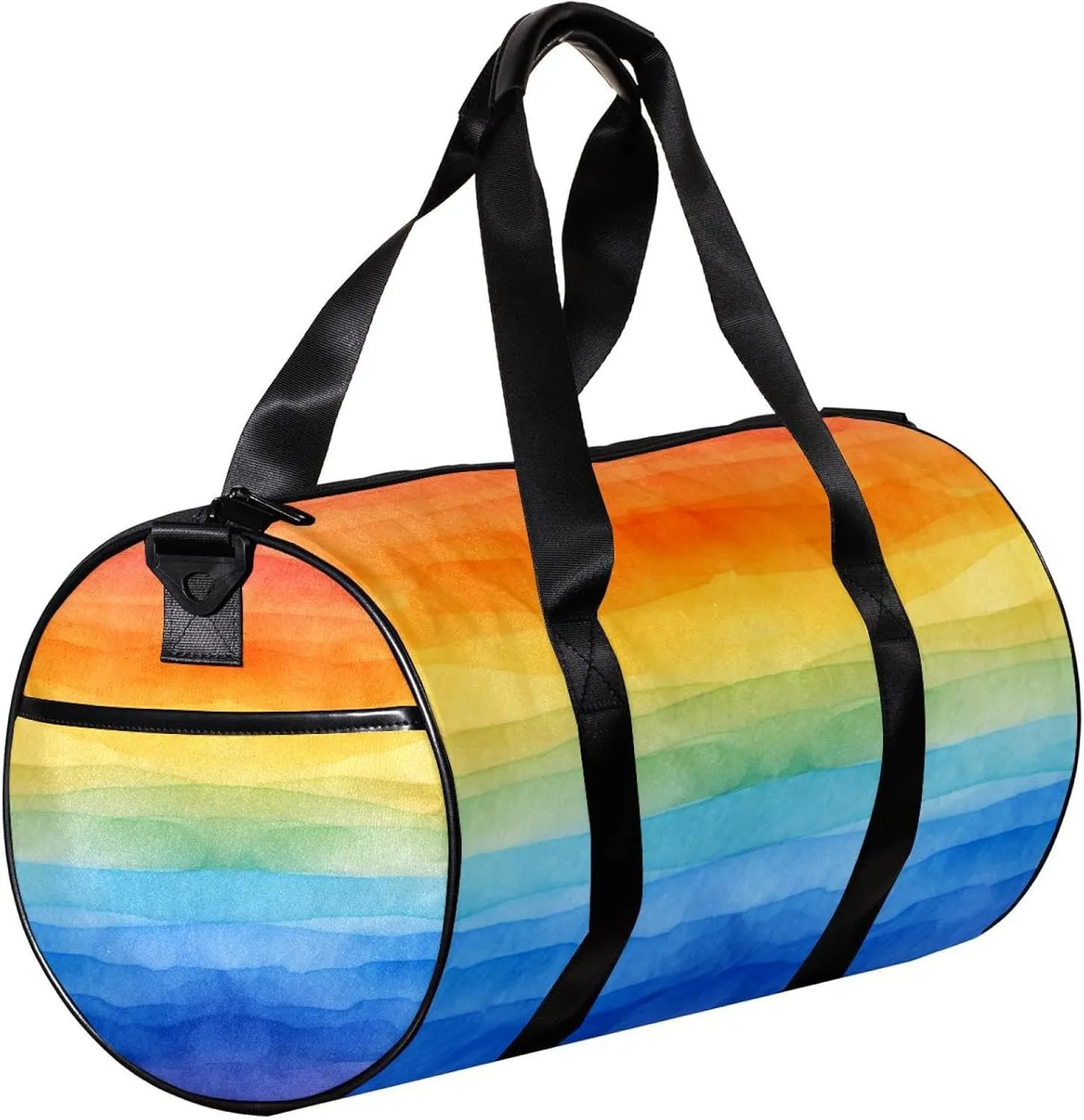 Gym Bags for Men,Travel Duffel Bags for Women,Watercolor Rainbow Style Stripes,Workout Bag