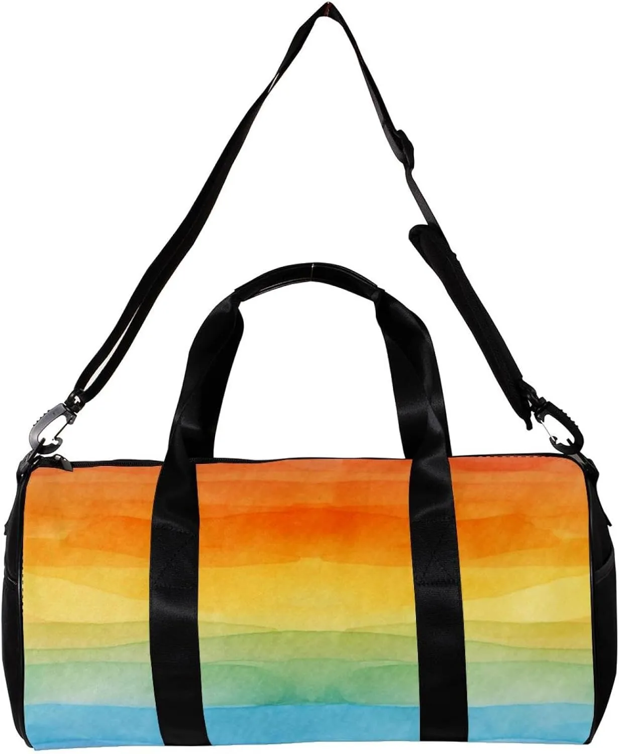 Gym Bags for Men,Travel Duffel Bags for Women,Watercolor Rainbow Style Stripes,Workout Bag