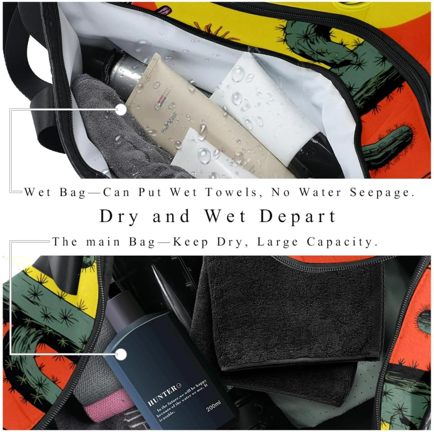 Gym Bags for Men,Travel Duffel Bags for Women,Welcome Green Desert Cactus,Workout Bag