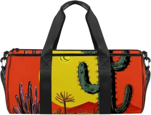 Gym Bags for Men,Travel Duffel Bags for Women,Welcome Green Desert Cactus,Workout Bag