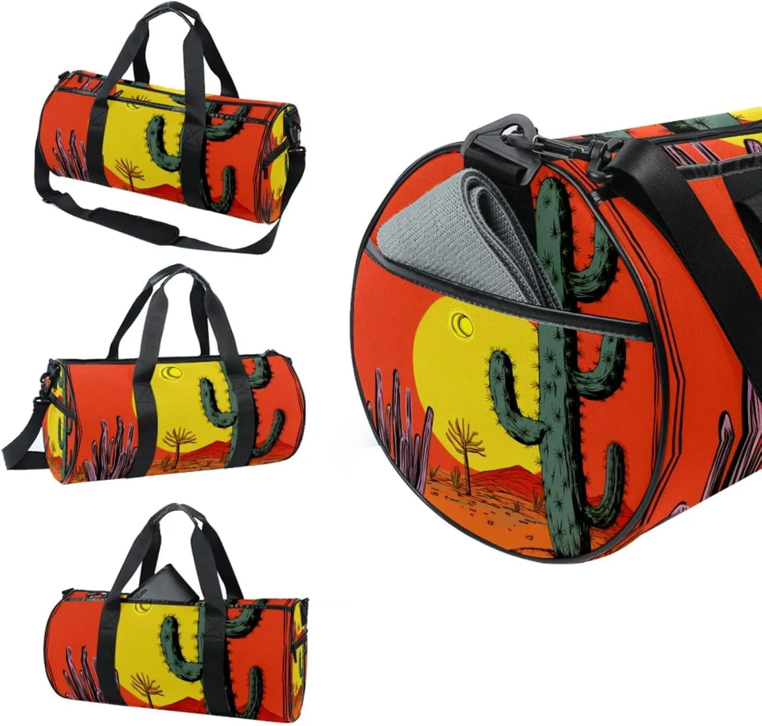 Gym Bags for Men,Travel Duffel Bags for Women,Welcome Green Desert Cactus,Workout Bag