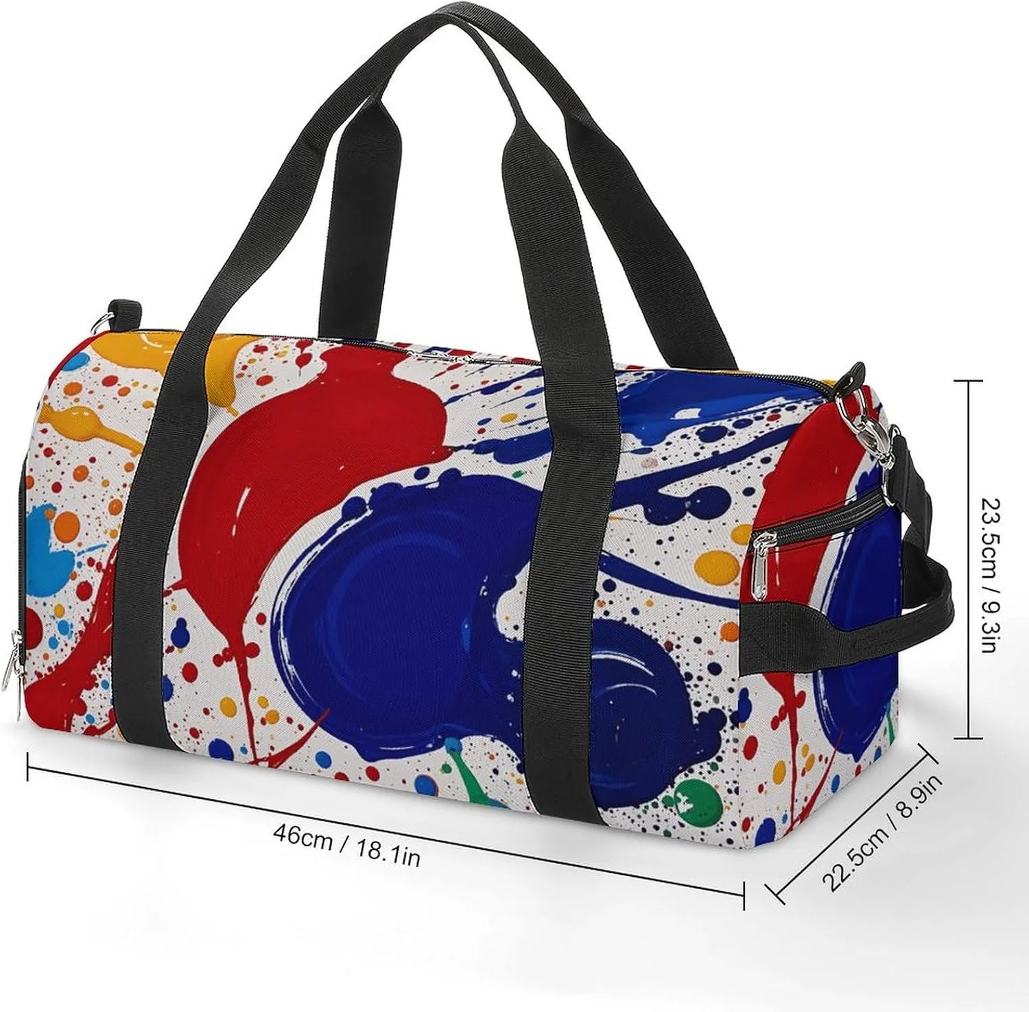 Gym Bags Small Abstract Paint Splashes Duffel Bag Overnight Bag with Shoe Compartment Carryon Bag for Men Women