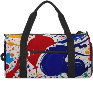 Gym Bags Small Abstract Paint Splashes Duffel Bag Overnight Bag with Shoe Compartment Carryon Bag for Men Women