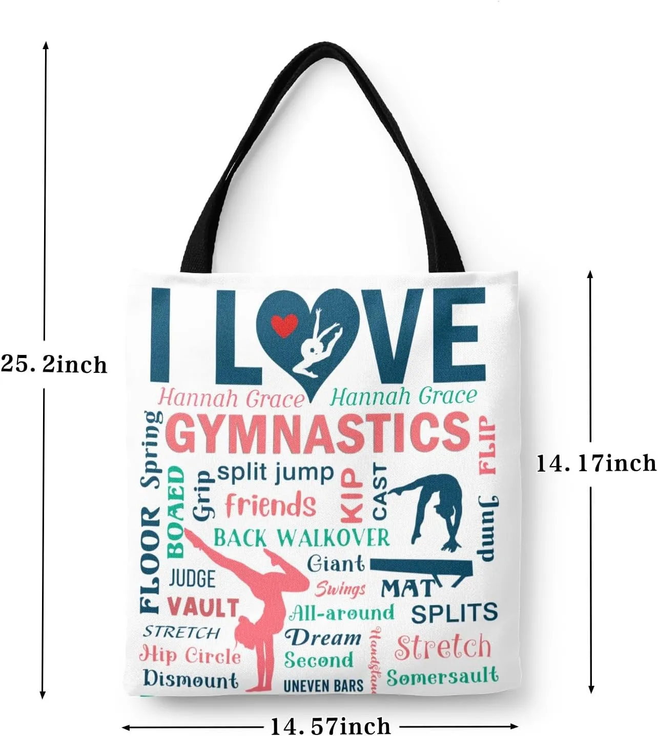 Gymnastics Gymnast Girl Sport Pink Handbag Bags Christmas Treat Bags for Holiday Party