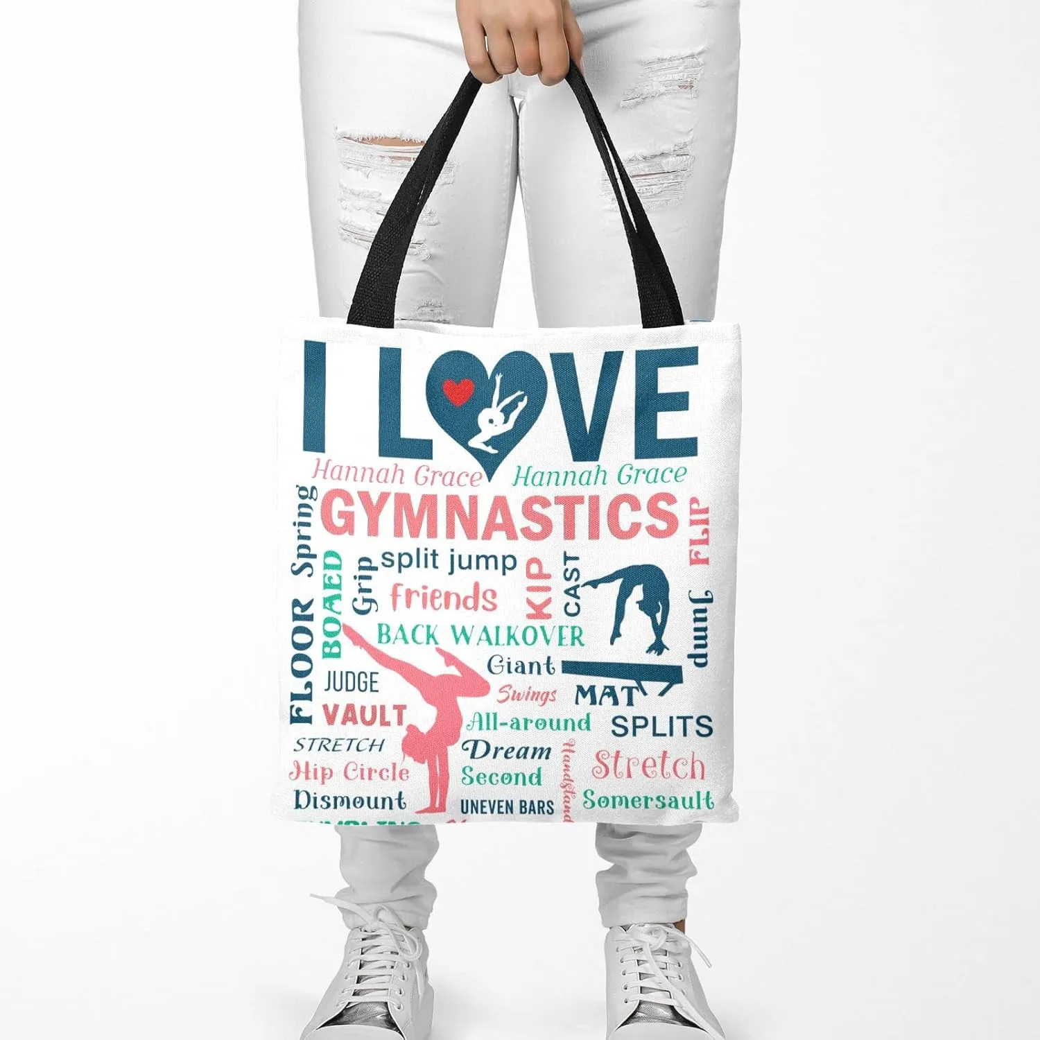Gymnastics Gymnast Girl Sport Pink Handbag Bags Christmas Treat Bags for Holiday Party