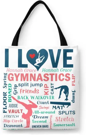Gymnastics Gymnast Girl Sport Pink Handbag Bags Christmas Treat Bags for Holiday Party
