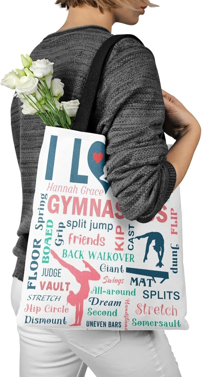 Gymnastics Gymnast Girl Sport Pink Handbag Bags Christmas Treat Bags for Holiday Party
