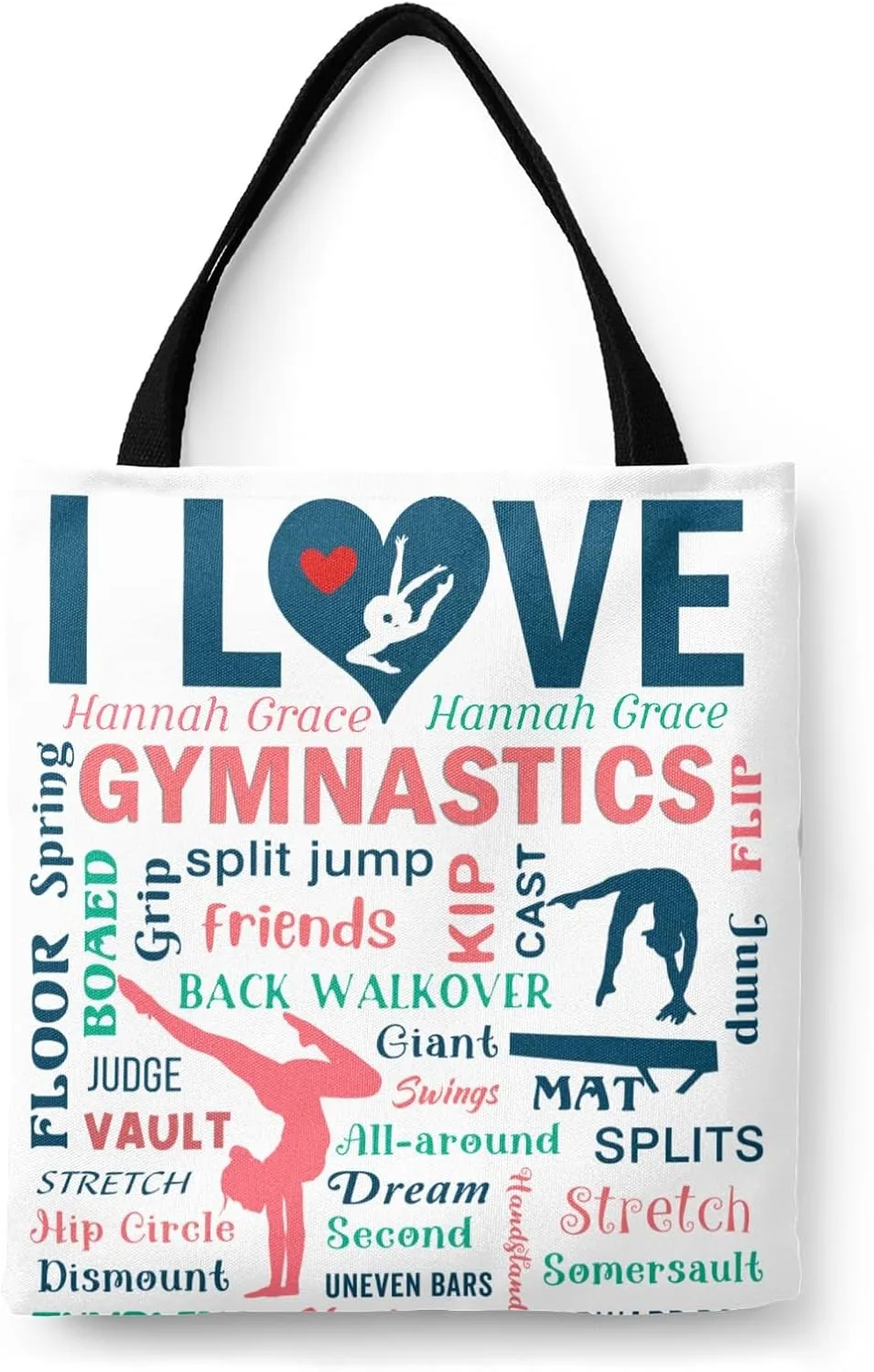 Gymnastics Gymnast Girl Sport Pink Handbag Bags Christmas Treat Bags for Holiday Party